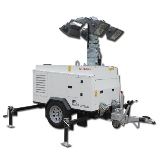 4LT4000H9 MH / Hydraulique 9m 4 * 1000W Tour d'éclairage à lampe halogée en métal